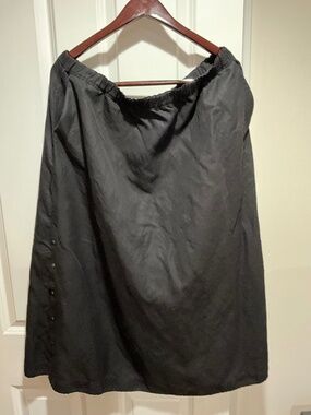 Eileen Fisher black skirt, L, tencel-lyocell/linen blend